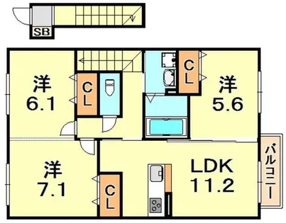 モダンコート垂水【2階】の間取り