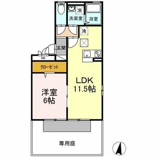 福岡県久留米市津福今町【アパート】の間取り