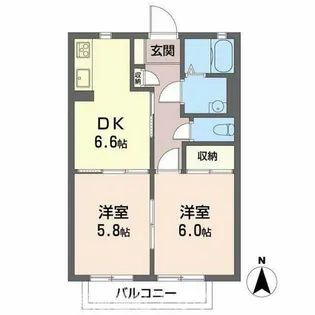 小野市黒川町(ウィングコートA)【2階】の間取り