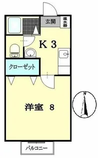 ハイツ栗田【1階】の間取り