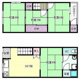 大阪府松原市河合1丁目【一戸建】の間取り