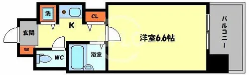 エスティライフ難波西【5階】の間取り