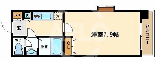 クラウンハイム北心斎橋フラワーコート【2階】の間取り