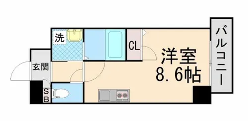 ONLYONE灘南通【8階】の間取り