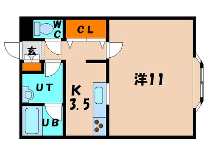 ノースヒル北美原【206号室】の間取り