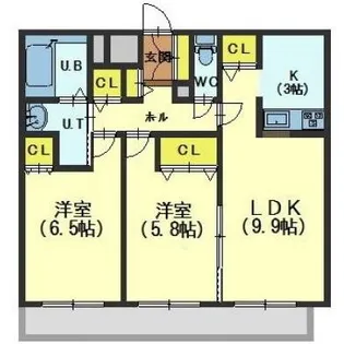 オーエスヒルズ湯川【206号室】の間取り