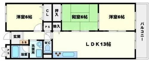 緑地八番館【2階】の間取り