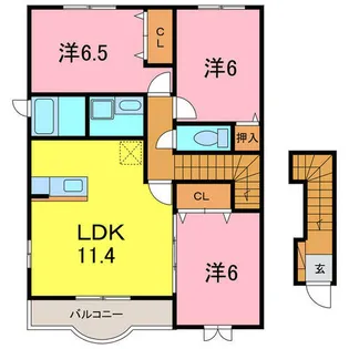 オンブラージュⅠ【2階】の間取り