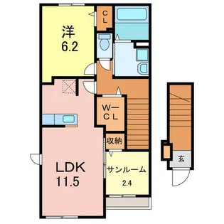 シャルマンⅡ【201号室】の間取り