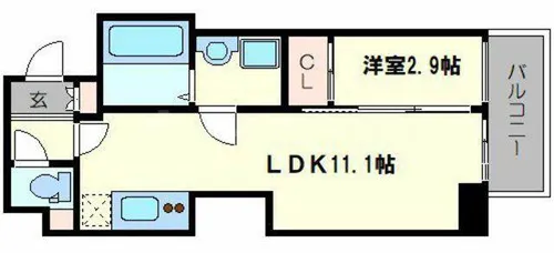 M COURT新町【13階】の間取り