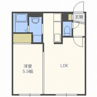 フリーダムコート栄通16【1階】の間取り