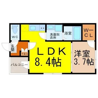 ハーモニーテラス岩塚町【102号室】の間取り