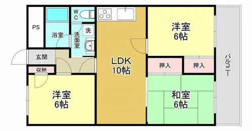 第2マンション寺直【9階】の間取り