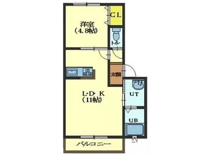 ルミエール宝来【104号室】の間取り