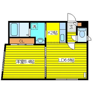 パラシェンプレN34【201号室】の間取り