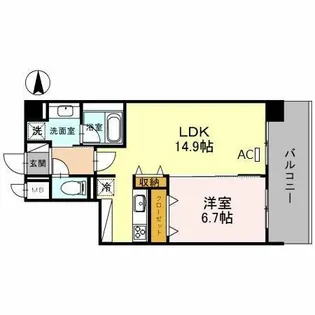 クレッシェンドⅤ【6階】の間取り