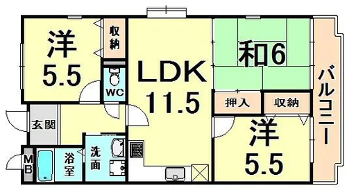 コレクション伊丹【1階】の間取り
