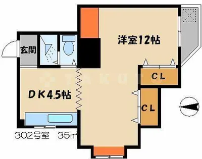 コムズスクエア本町【3階】の間取り