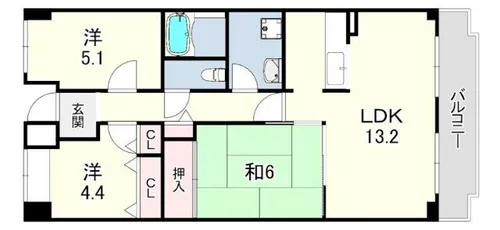 オルテンシアKOBE【3階】の間取り