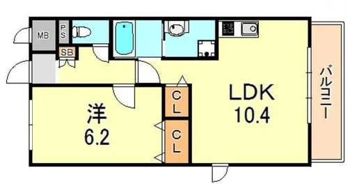 シエルオカモト【4階】の間取り