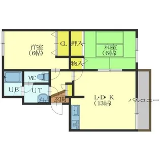 クラージュ青柳【202号室】の間取り