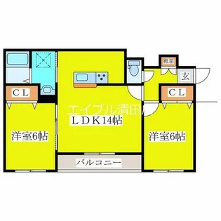 メゾンMT栄通【5階】の間取り
