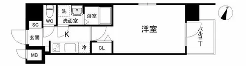 スプランディッド京橋EAST【6階】の間取り