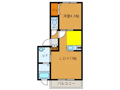 ルミエール宝来【1階】の間取り