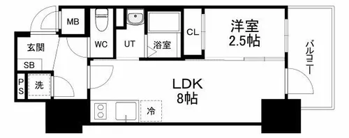 エスリードレジデンス本町パークフロント【11階】の間取り