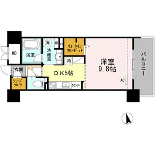 ウェルブライト博多ステーション【9階】の間取り