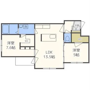 カレラ新さっぽろ【1階】の間取り
