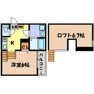 アルバーノ鶴舞Ricco【1階】の間取り