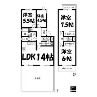 サニーヒル表山3号棟【1階】の間取り