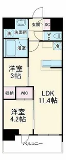 セレニテフラン梅田【12階】の間取り