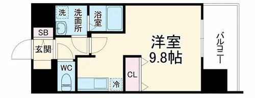 BPRレジデンス梅田西 旧 コンフォリア新梅田【9階】の間取り