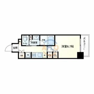 ザ・パークハビオ同心【12階】の間取り