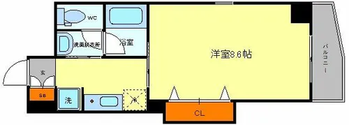 アンソレイユ天王寺北【3階】の間取り