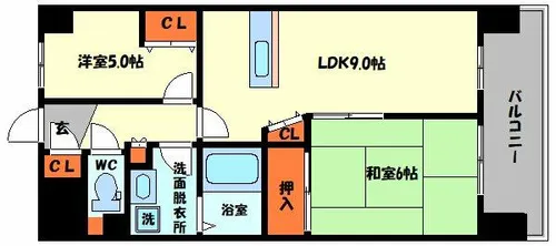 ベイタウン市岡【3階】の間取り