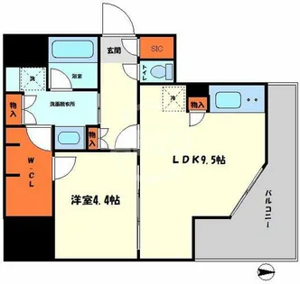 エスリードコート堺筋本町【10階】の間取り