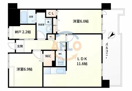 ラフィーネフォレスタ【206号室】の間取り