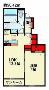 サニーブリーズ行事 B棟【1階】の間取り