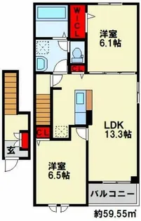 カーサ セレノ【205号室】の間取り