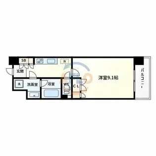 パークフラッツ江坂【4階】の間取り