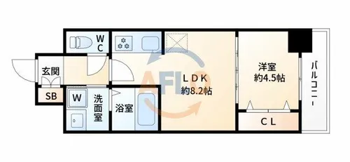 セノアタワー新大阪【9階】の間取り