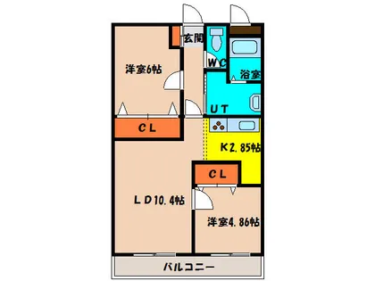 ピュアライフ桔梗【203号室】の間取り