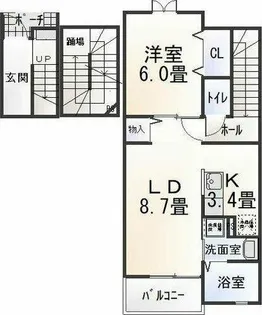グリーンシティ竜美J【305号室】の間取り
