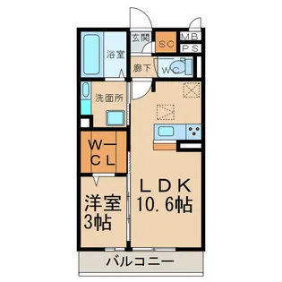 マンションコクーン20【3階】の間取り