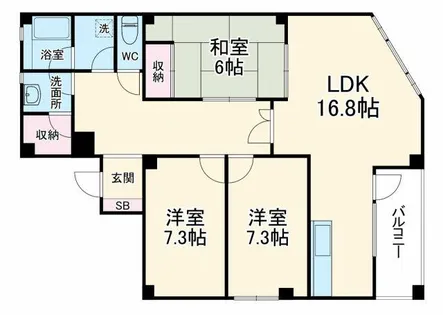シオンズガーデン花川【1階】の間取り