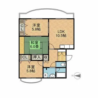 ハイツシャルマン【1階】の間取り