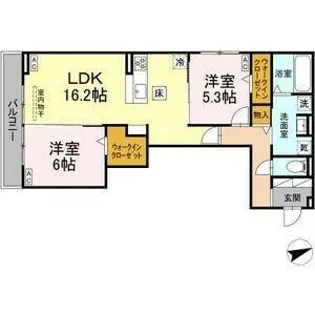 ルヴィータ広瀬【2階】の間取り